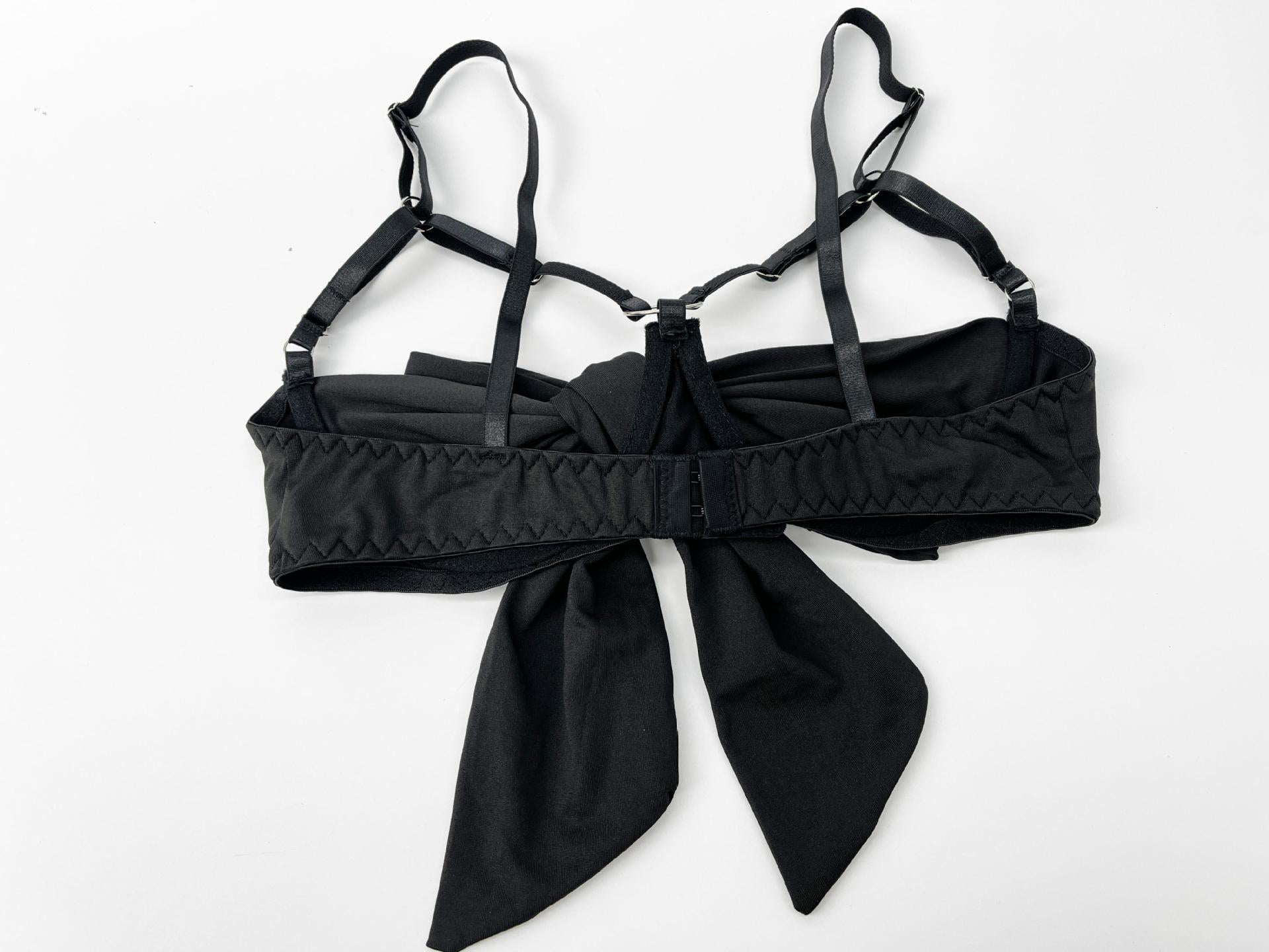 Bow Hollow Strap Lingerie Set – Ultra-Thin, with Leg Socks & Gloves