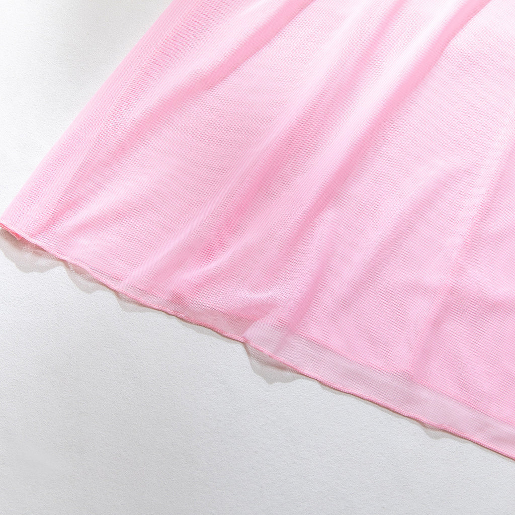 Satin Bow Sheer Lace Sleep Dress