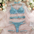 Soluble Lace Chain Gathering Lingerie Set