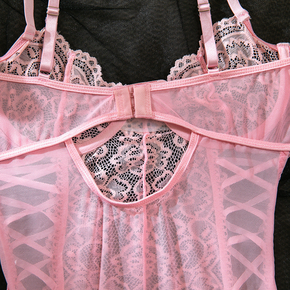 European and American cross-border summer lace sexy multi-color onesie suspender cross-strap body sculpting ascetic system foreign trade wholesale