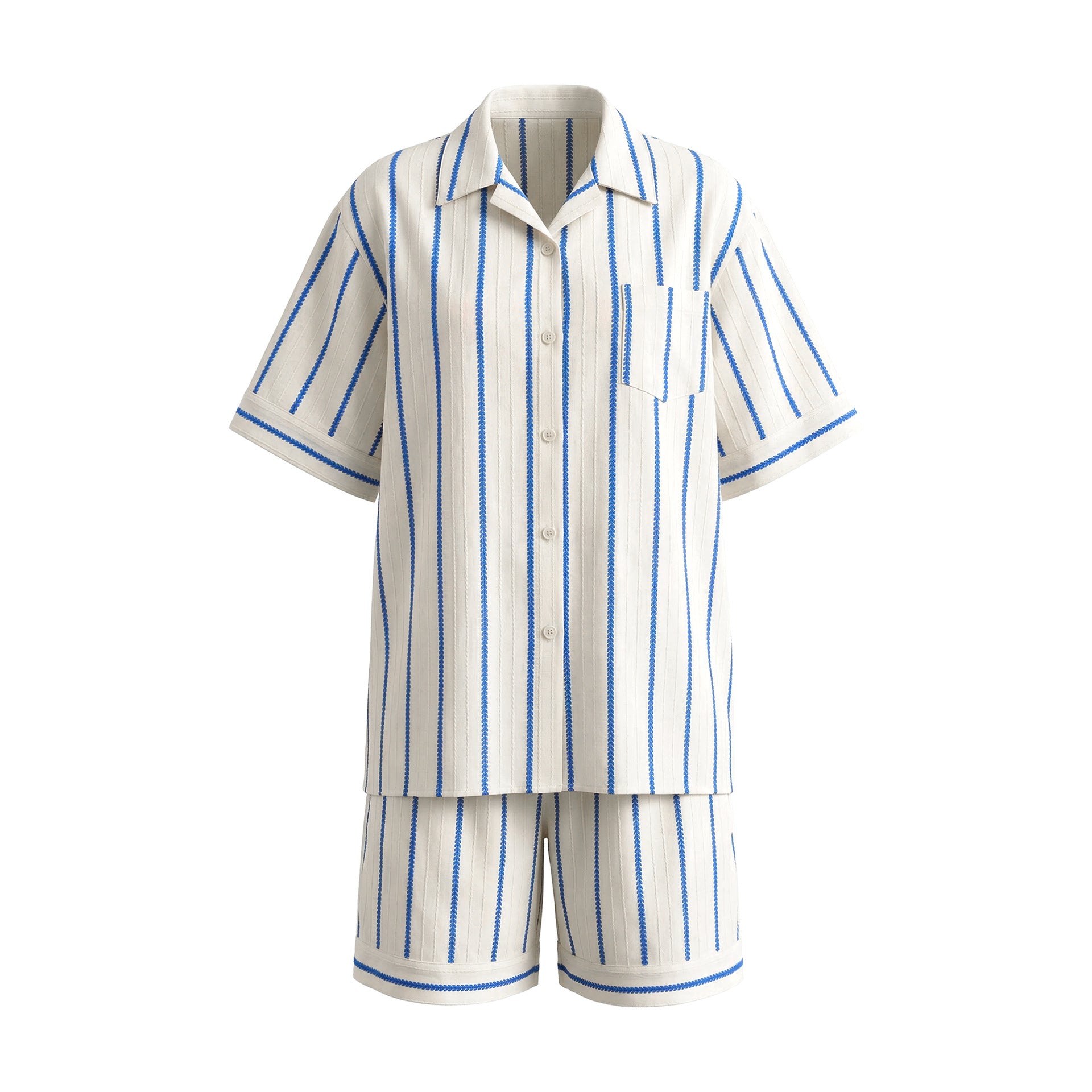 Classic Stripe Short Sleeve Pajama Set | Casual Summer Loungewear