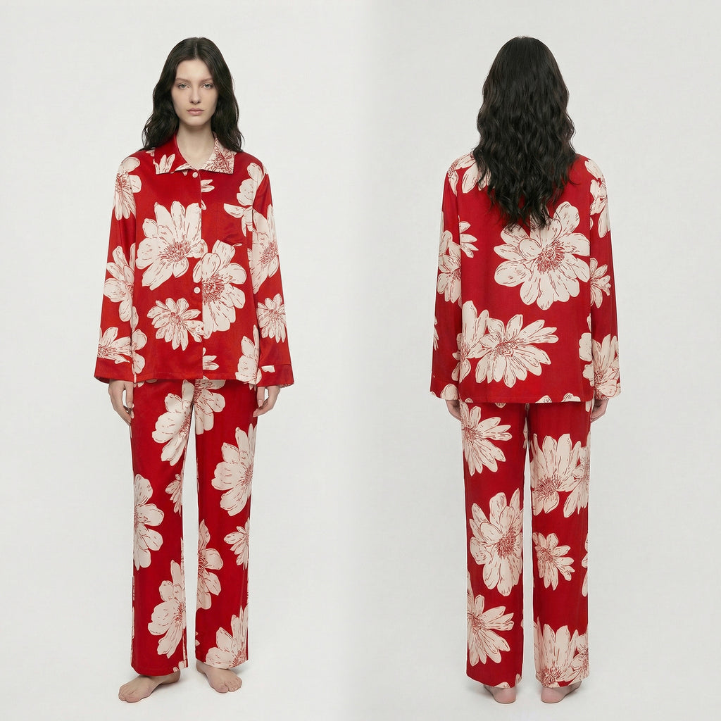 Cotton Lapel Cardigan Pajama Set | Casual Loungewear You Can Wear Outside