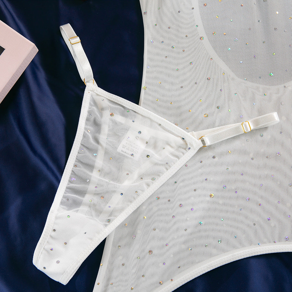 Sequin Underwire Sheer Bodycon Mini Dress with Gloves