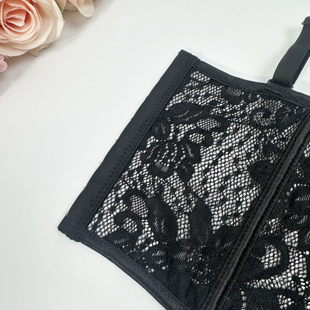 Luxury Lace Trim Fishbone Corset Bra