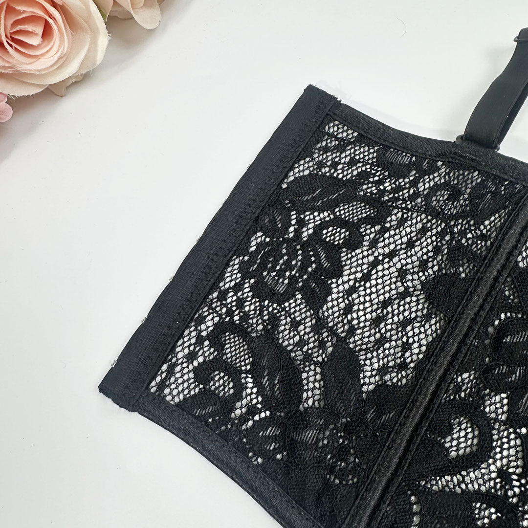 Luxury Lace Trim Fishbone Corset Bra