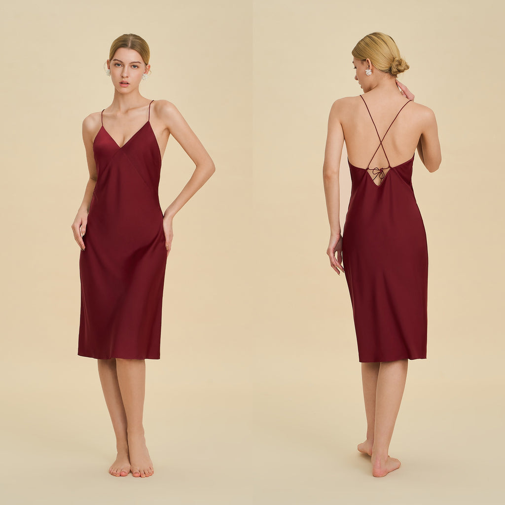 Backless V-Neck Spaghetti Strap Short Nightdress | Sexy Summer Sleepwear
