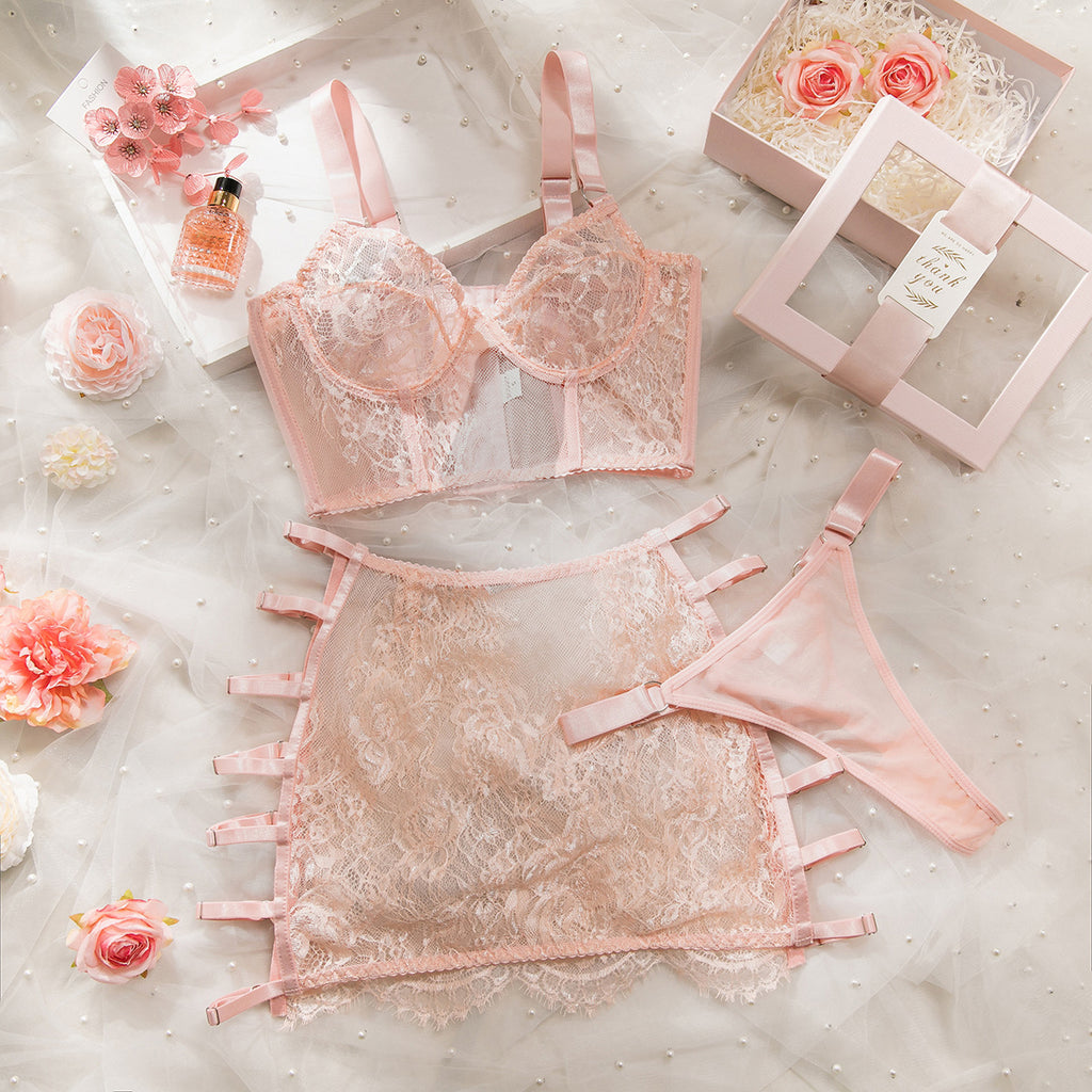 High-Elastic Lace Lingerie Set | 3D Tailored Bra & Brief