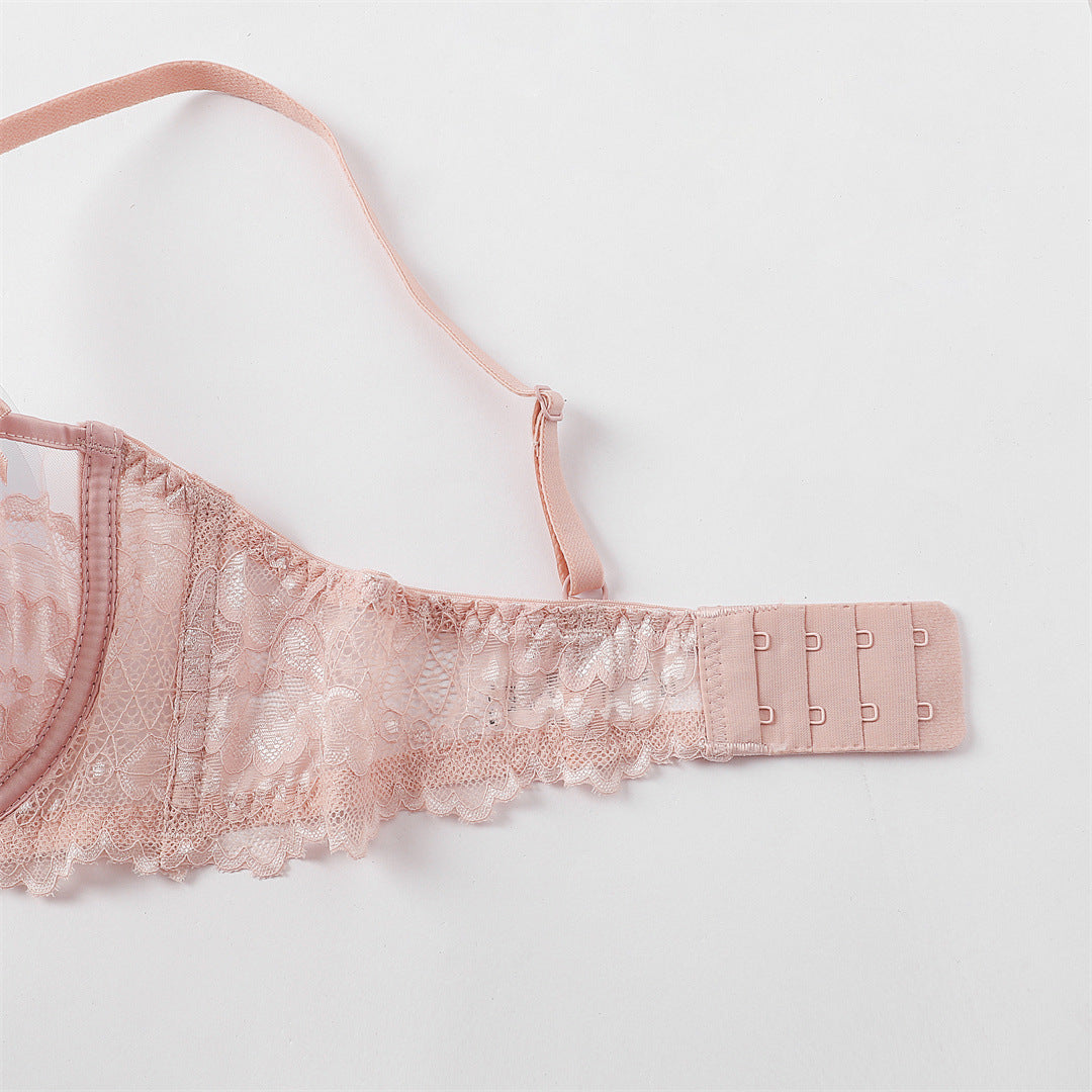 French Lace Full-Cup Bra Set – Minimizing, Lift & Anti-Sag