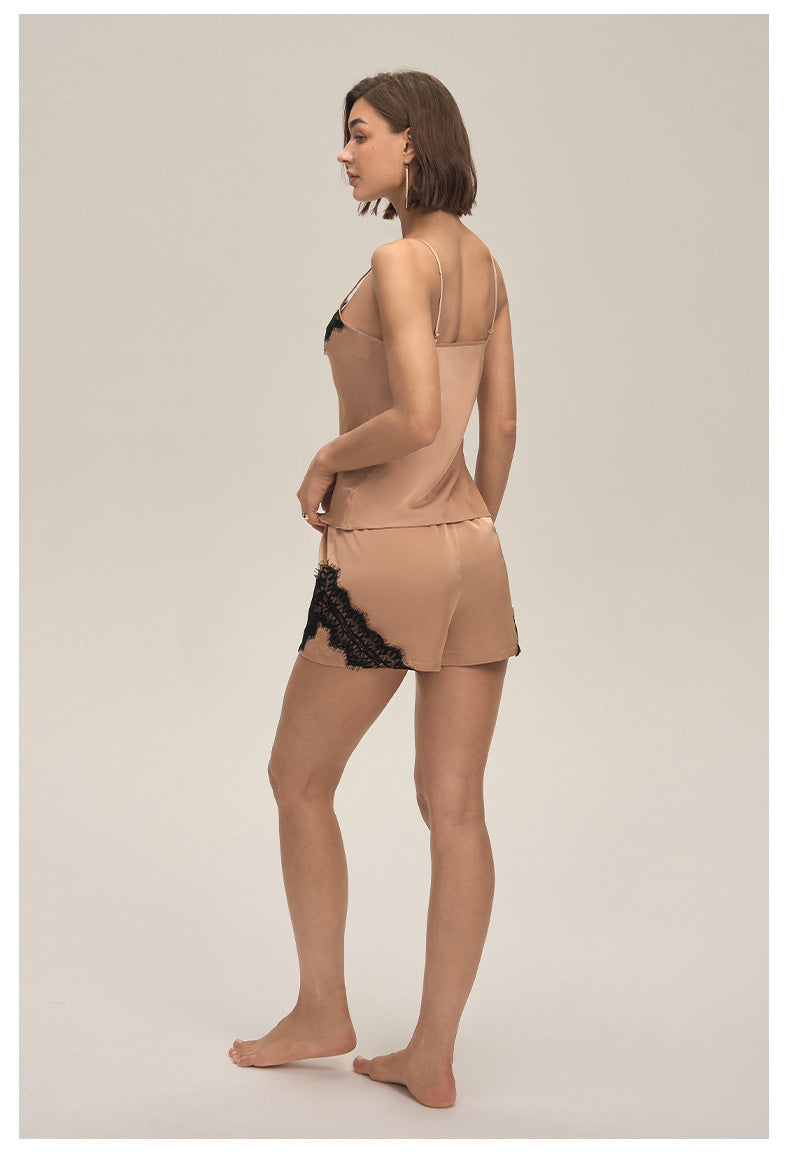 Spaghetti Strap Shorts Leisure Loungewear Set — Women's Summer Homewear