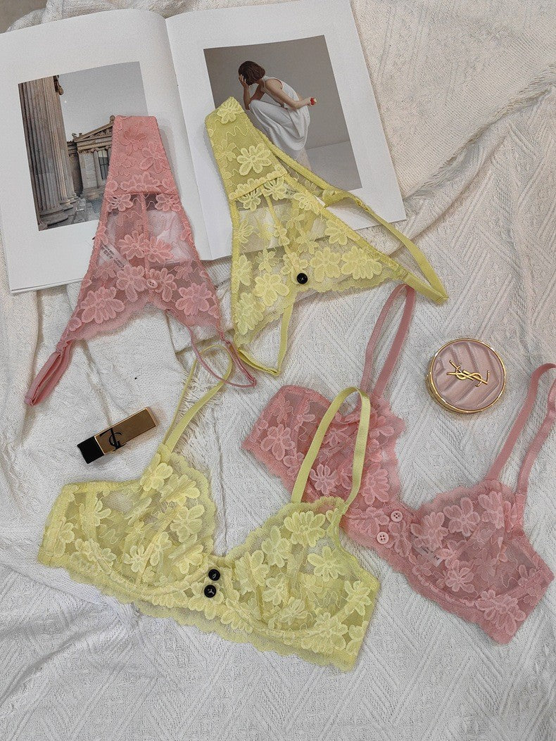 French Ultra-Thin Pure Lace Bra Set – Minimizer, Anti-Sag