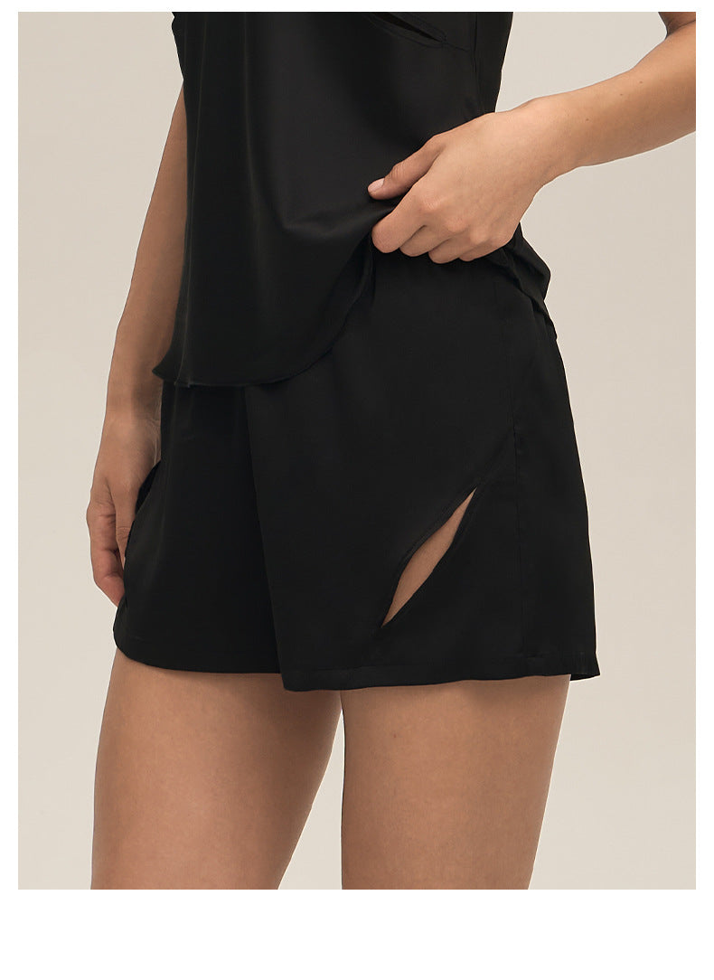 Satin Chiffon Camisole Shorts Loungewear Set — Women's Pajamas