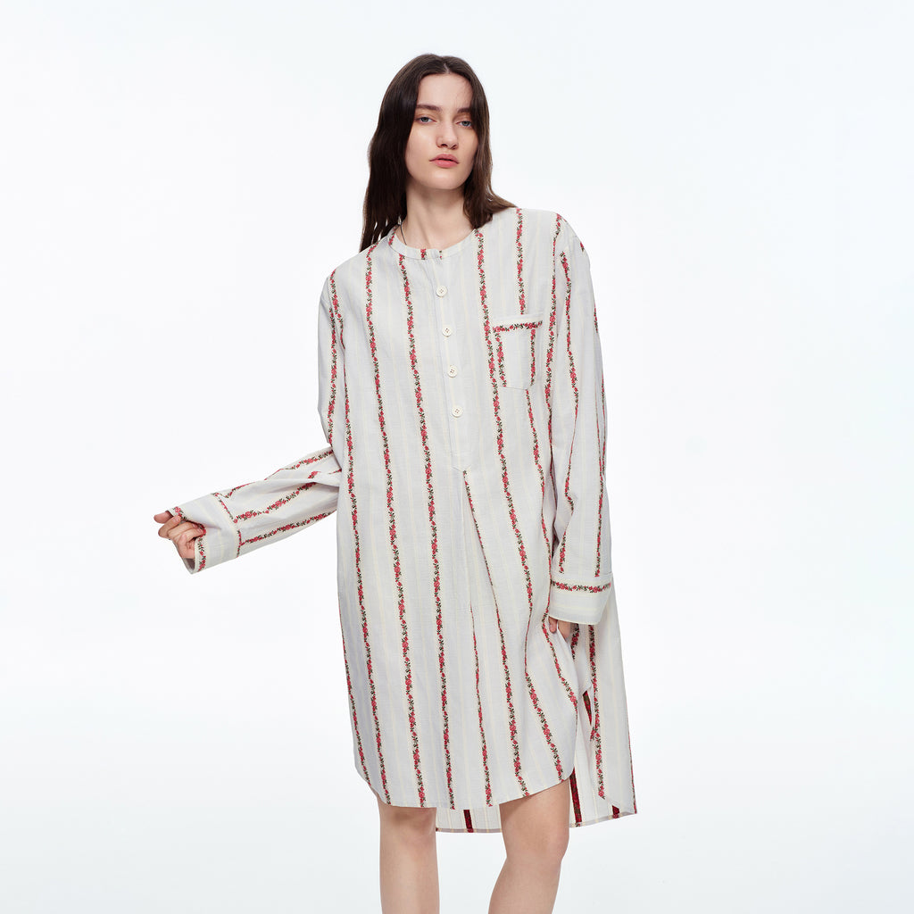 Red Rose Stripe Long Sleeve Pajama Set | French Sweet Loungewear