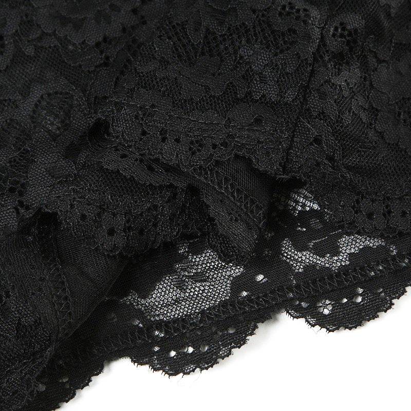 Sheer Lace Mesh One-Piece Suspender Skirt – Bodycon, Sleepwear