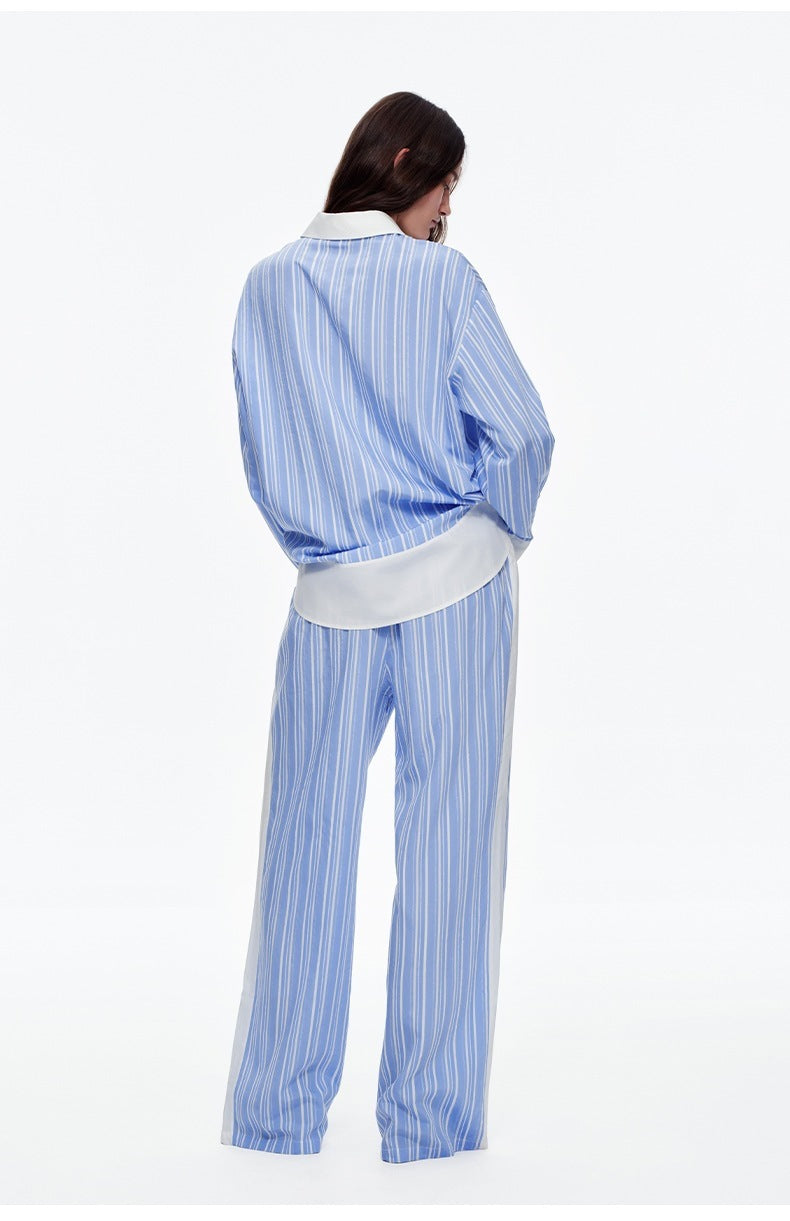 Stripe Long Sleeve Pajama Set | High-End Spring & Autumn Loungewear