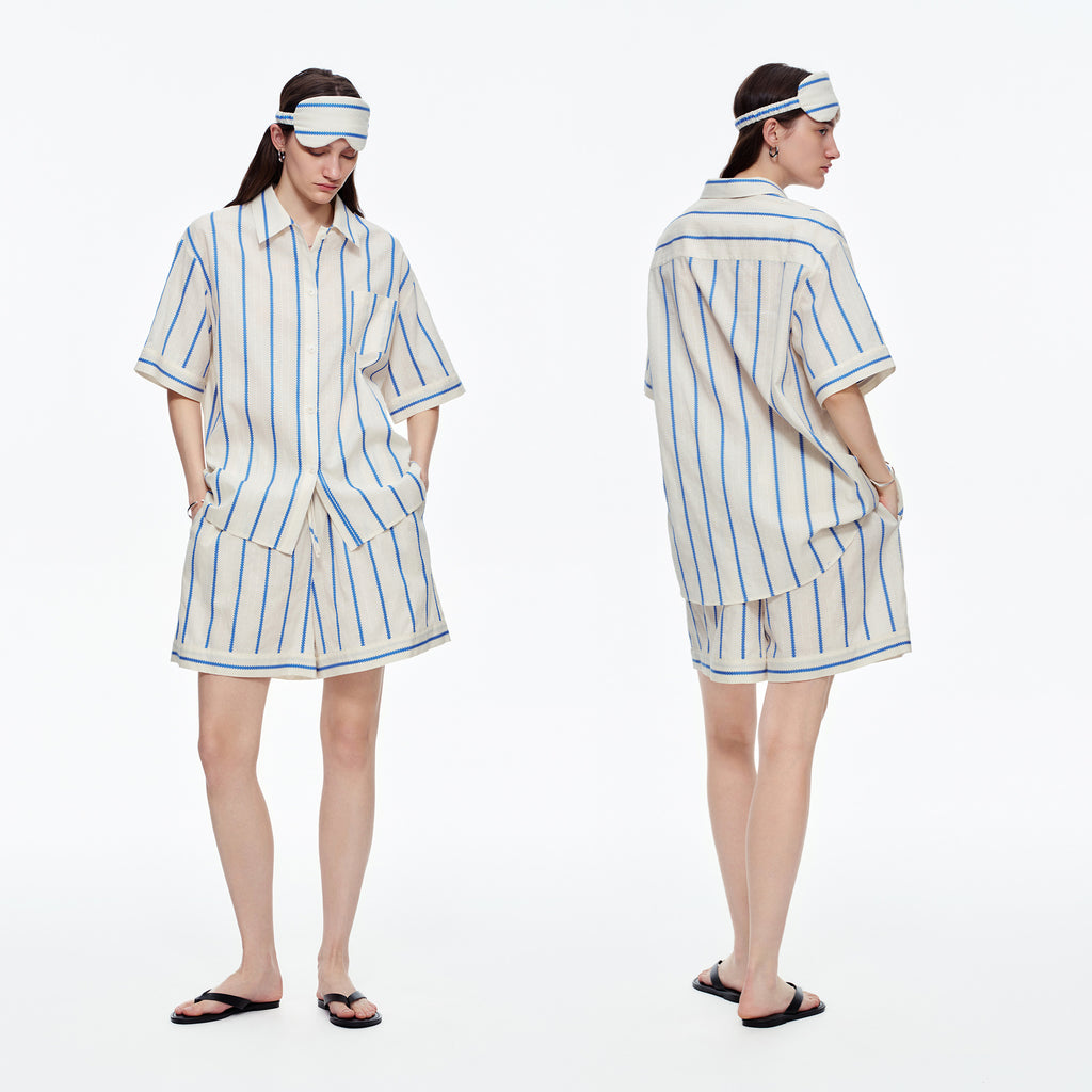 Classic Stripe Short Sleeve Pajama Set | Casual Summer Loungewear