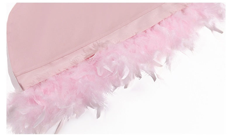 French Feather Trim Luxury Robe | Bridal & Bridesmaid Morning Gown