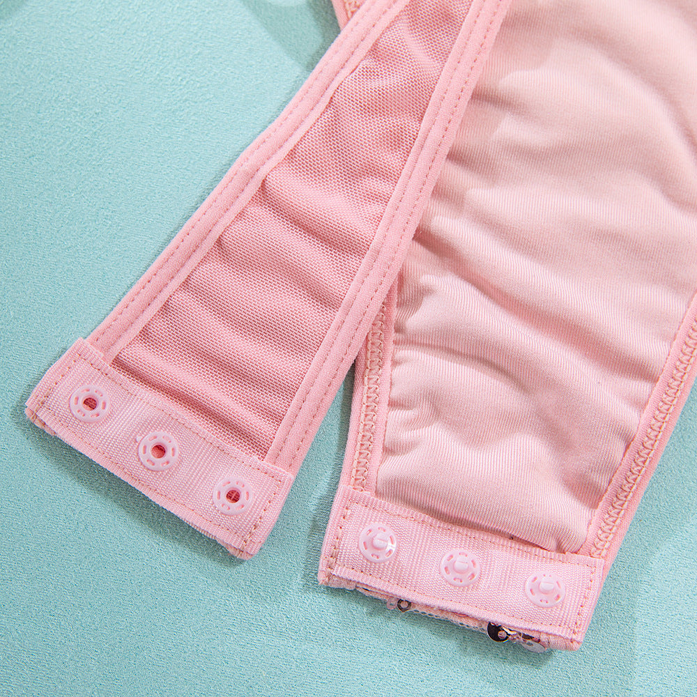 Pink Sequin Butterfly Strap Bodysuit | Sculpting Gather Onesie