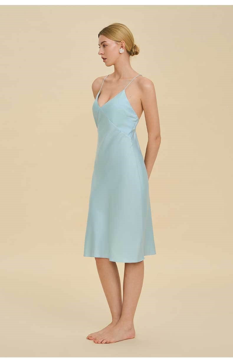 Backless V-Neck Spaghetti Strap Short Nightdress | Sexy Summer Sleepwear