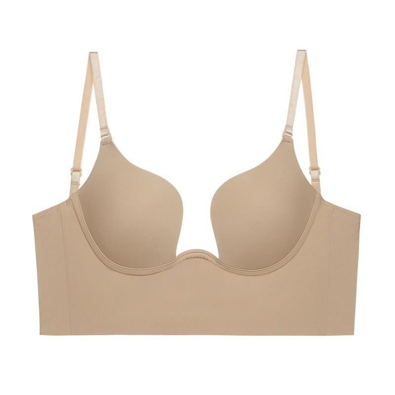 U-Back Halter Bra – Seamless Push-Up with Side Support & Deep Backless Design