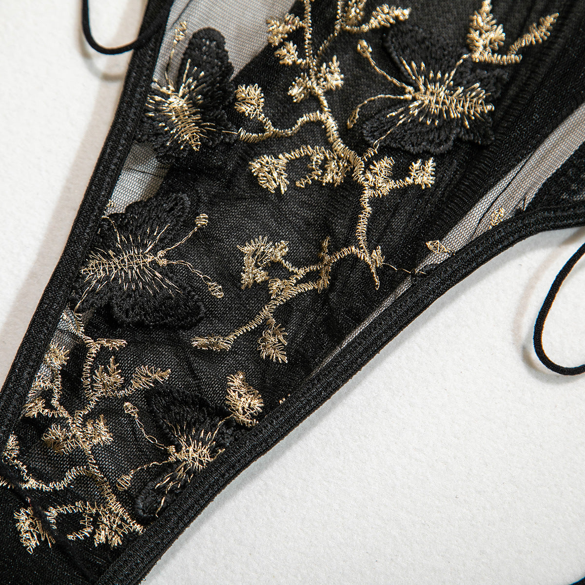 Butterfly Embroidery Slim Fit Bodysuit