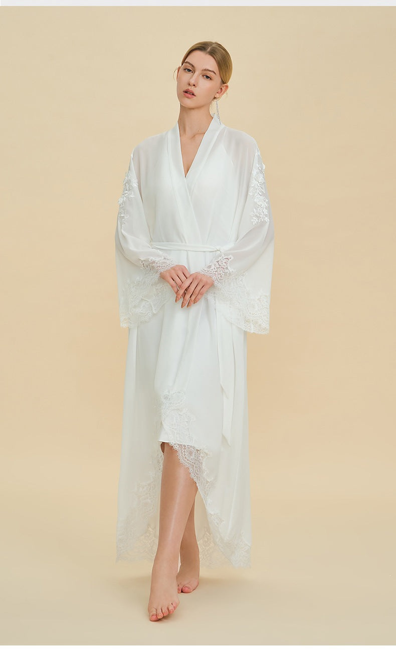 Chiffon Short Morning Robe | Sheer Loungewear for Women