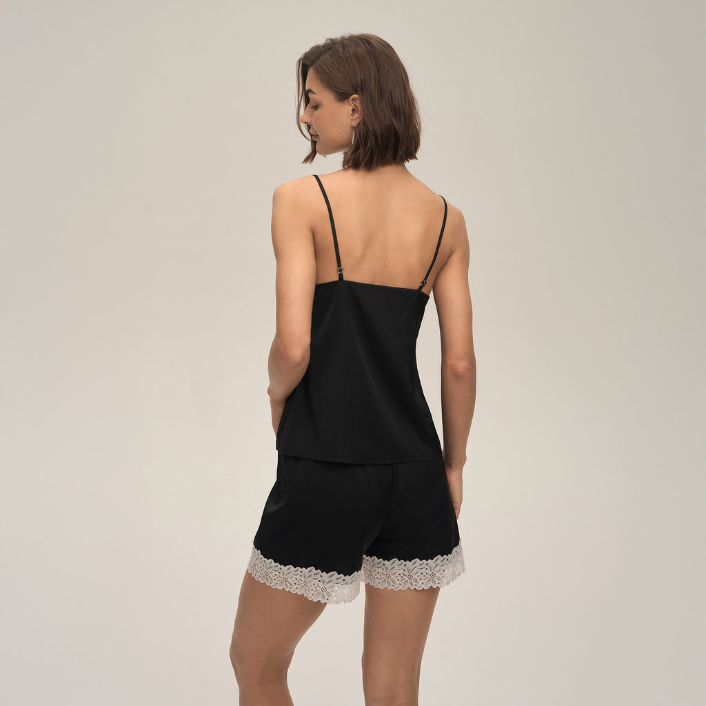 Lace Spaghetti Strap Shorts Casual Loungewear Set — Comfortable Homewear