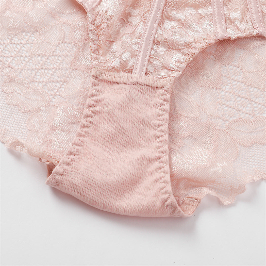 French Lace Full-Cup Bra Set – Minimizing, Lift & Anti-Sag