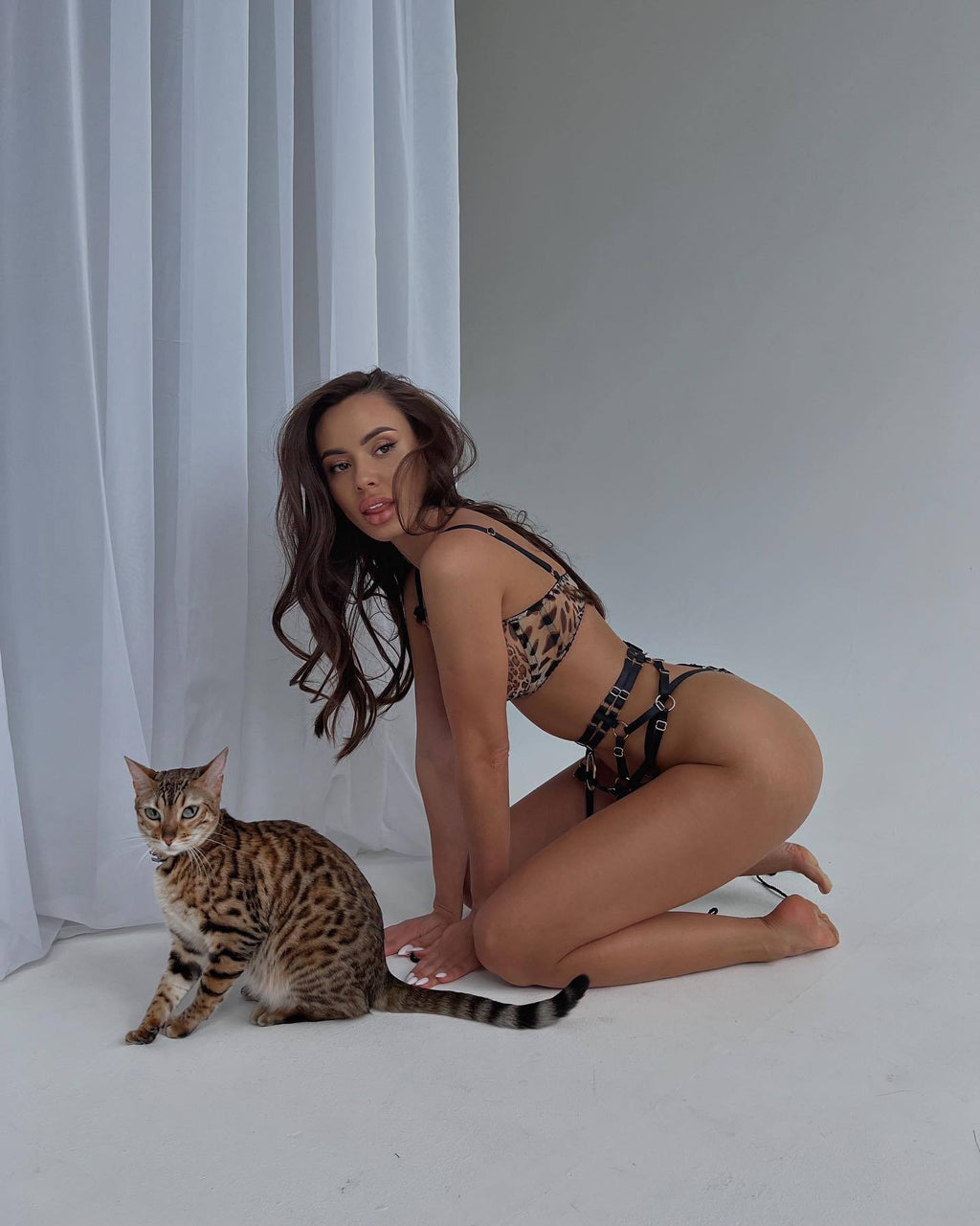 Wild Thing Leopard Sheer Lingerie Set