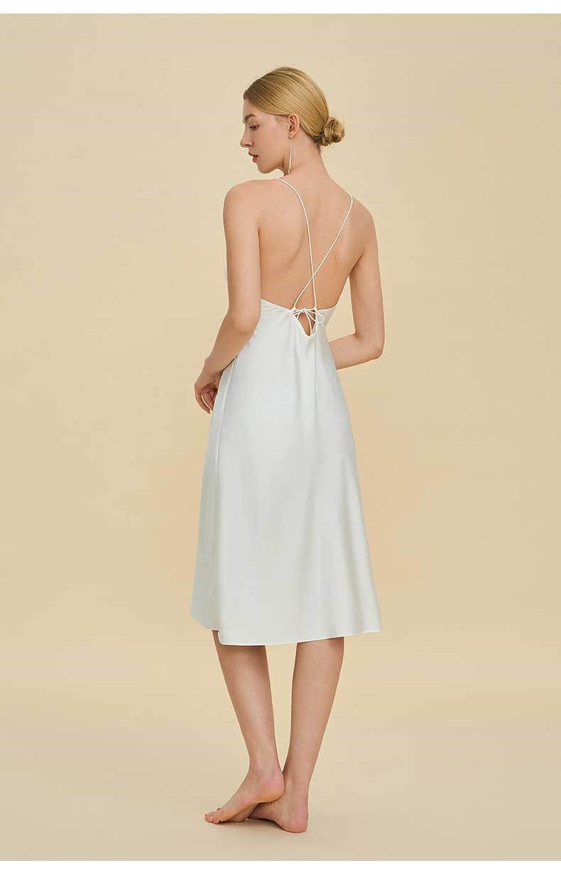Backless V-Neck Spaghetti Strap Short Nightdress | Sexy Summer Sleepwear