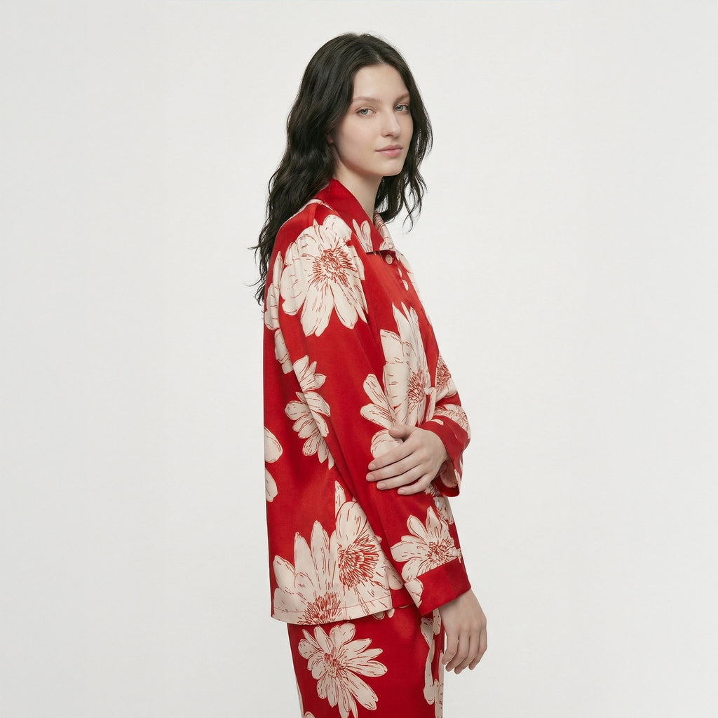 Cotton Lapel Cardigan Pajama Set | Casual Loungewear You Can Wear Outside
