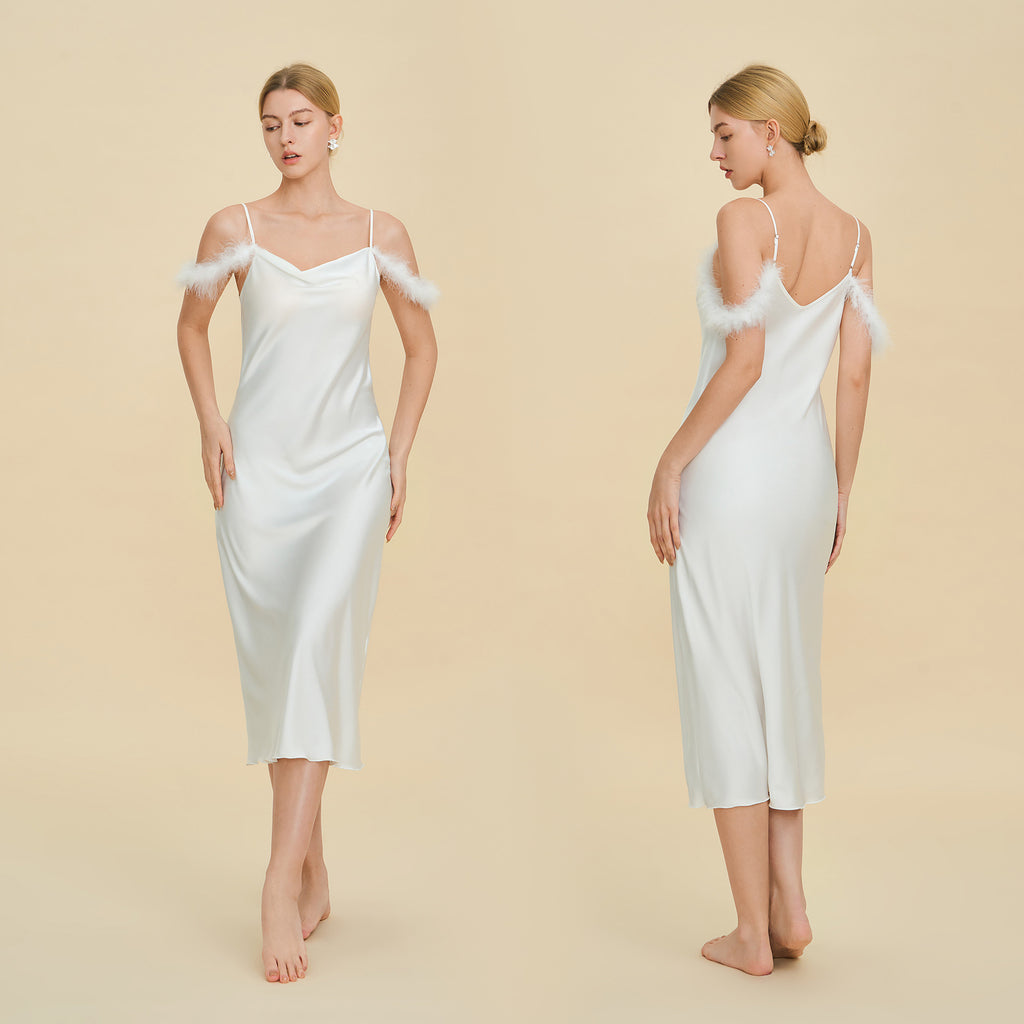 Satin Slip Nightdress | Light Luxury Sleepwear & Bridesmaid Gift