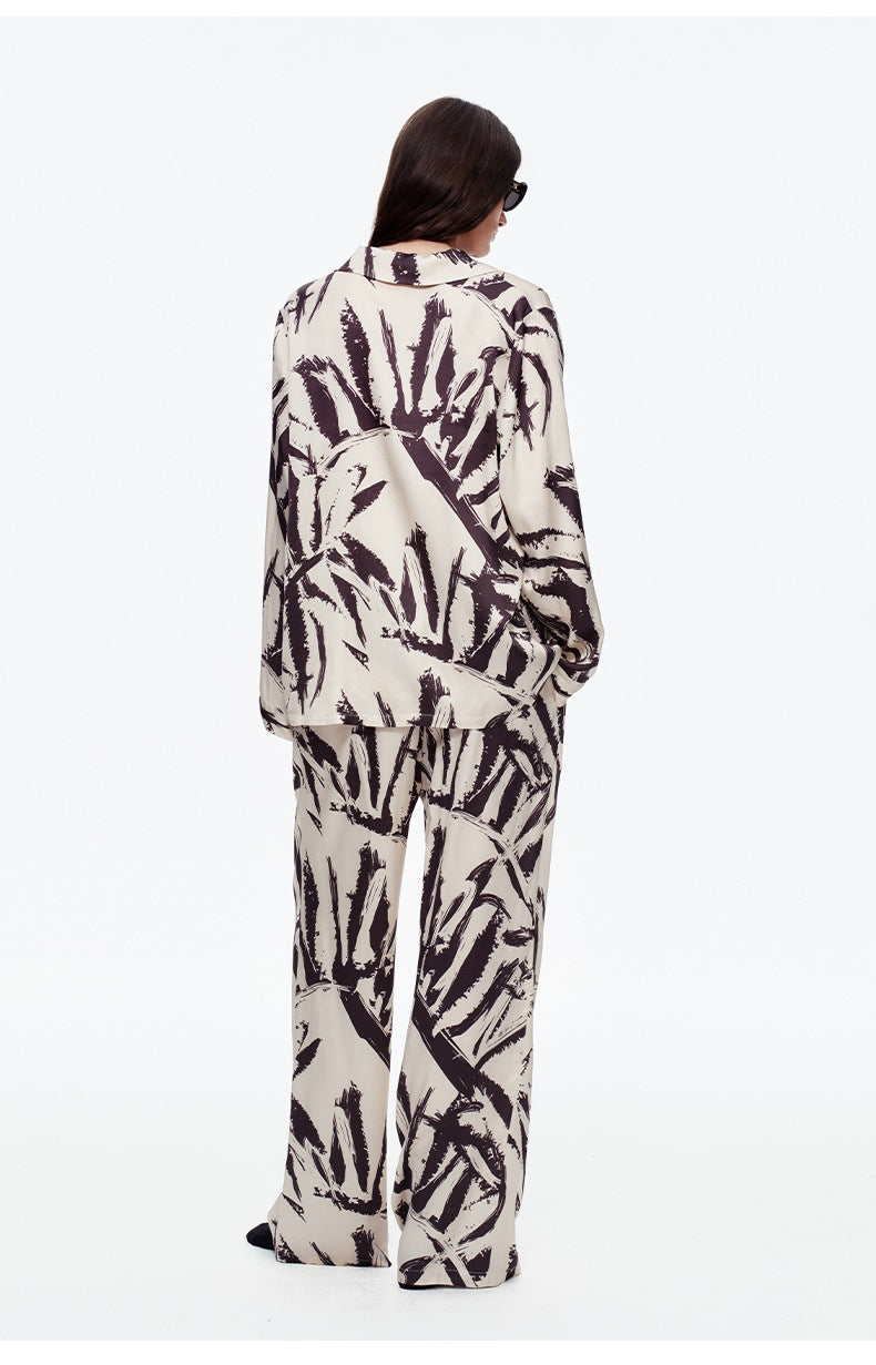 Printed Long Sleeve Pajama Set | Skin-Friendly Comfort Loungewear
