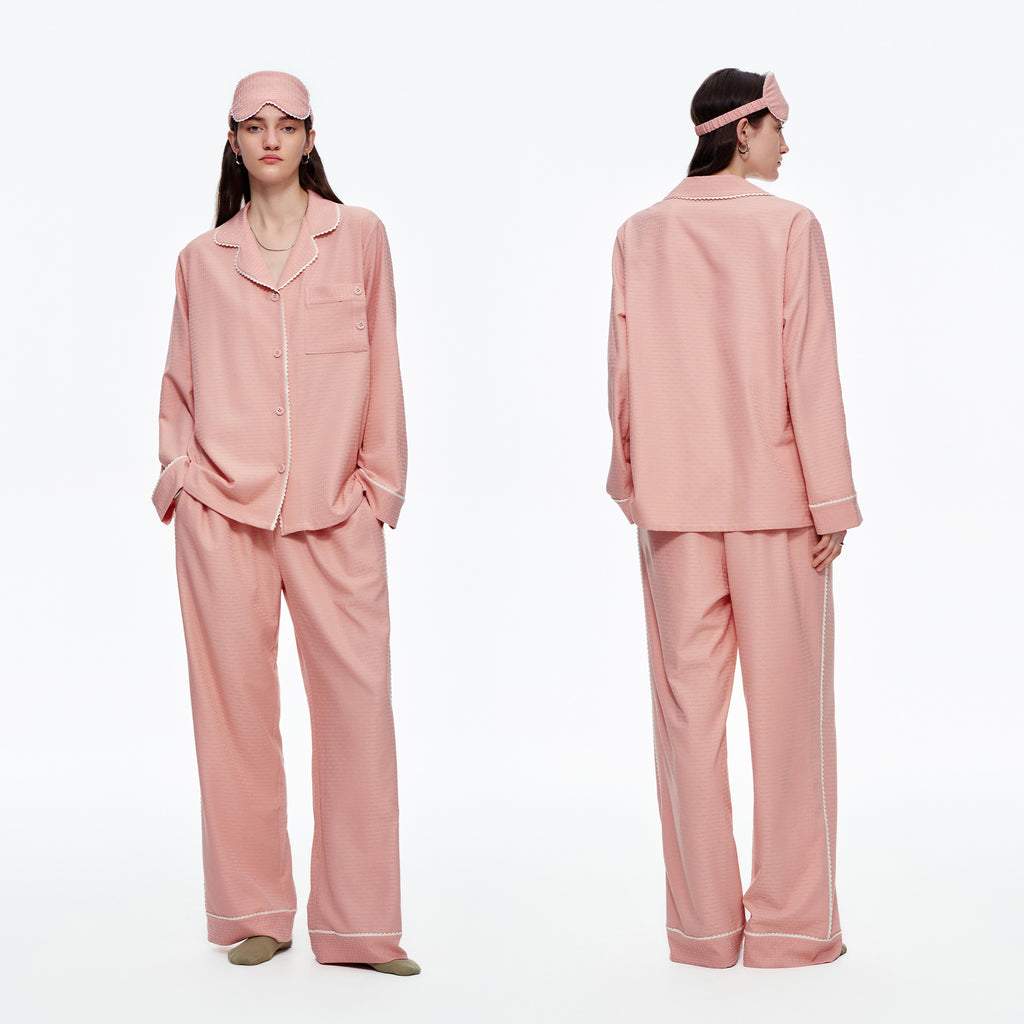 Brushed Soft Long Sleeve Pajama Set | Loose Casual Loungewear