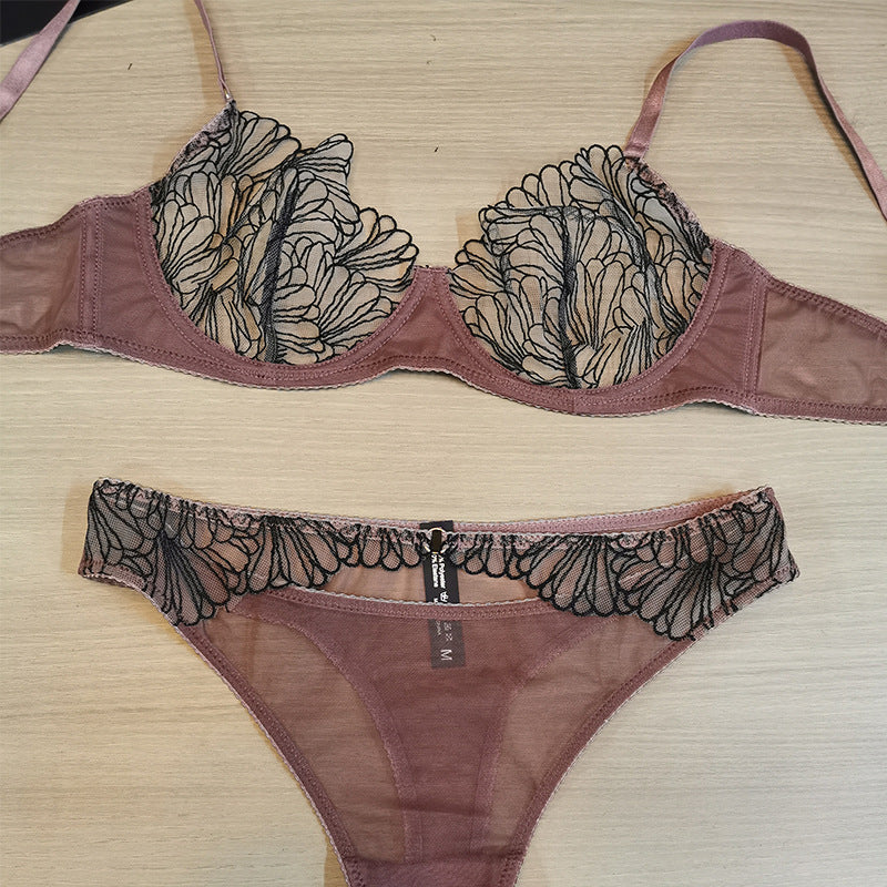 French Embroidered Lace Lingerie Set – Ultra-Thin, Anti-Sag, Summer | 2 Colors
