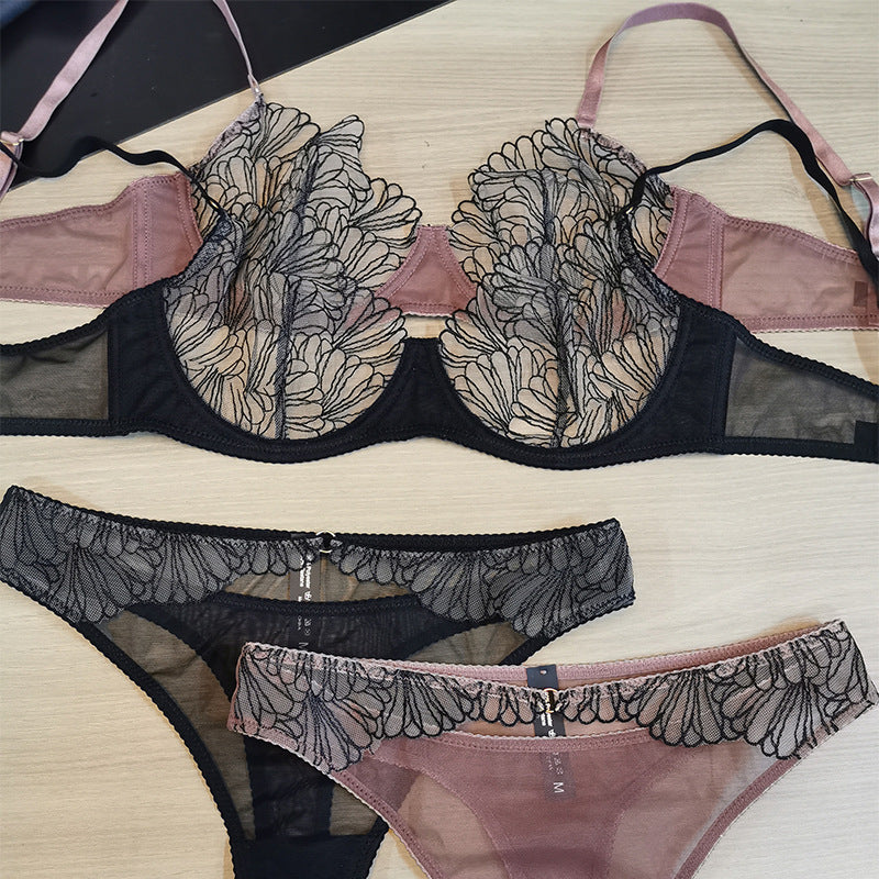 French Embroidered Lace Lingerie Set – Ultra-Thin, Anti-Sag, Summer | 2 Colors