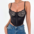 Lace Cutout Boned Underwire Camisole Set – Luxury Lingerie – Sheer Secret