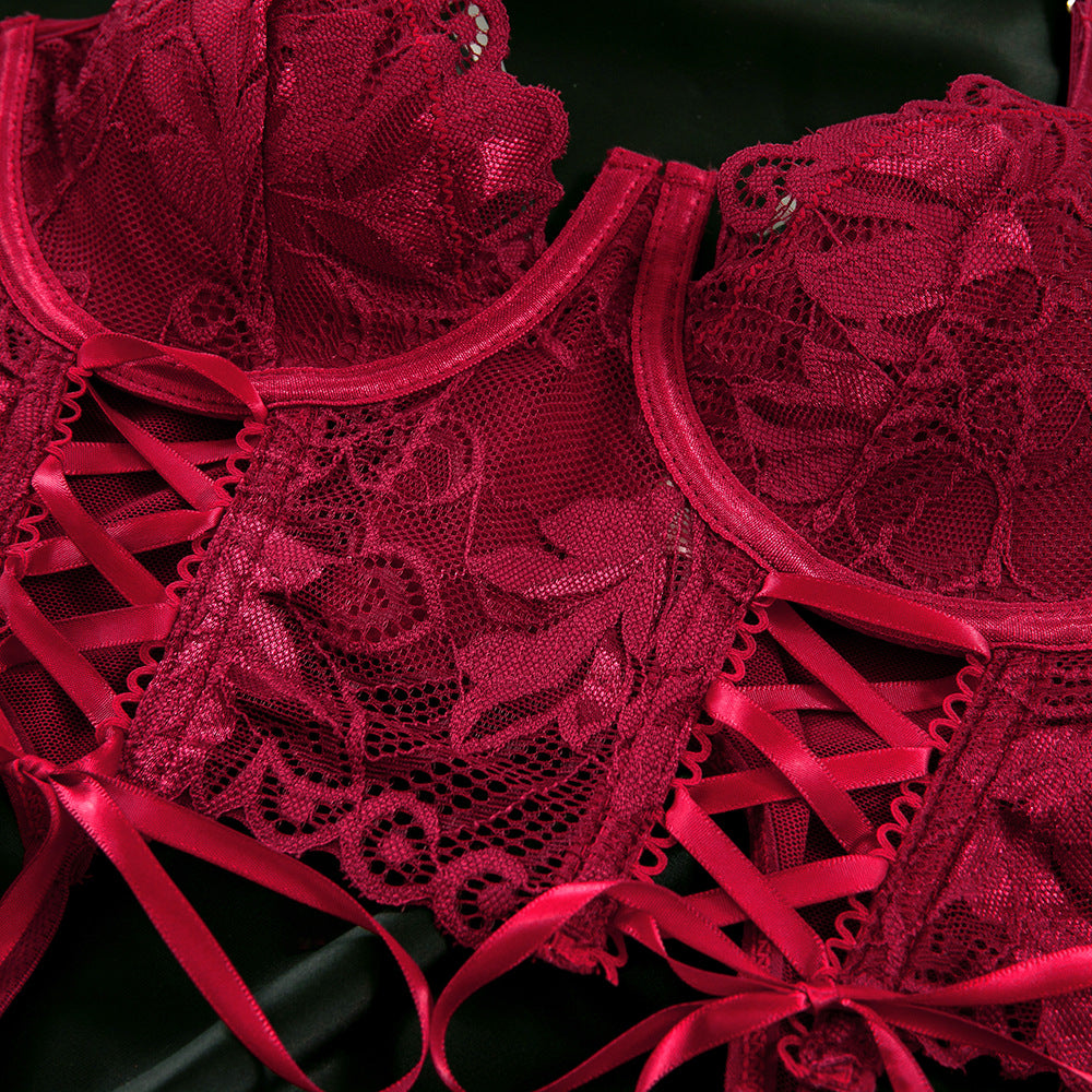 Lace Strap Lingerie Set | Elegant Bra & Brief for Women