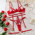 Sheer Lip Chain Lingerie Set