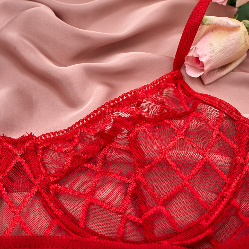 Sheer Mesh Underwired Lingerie Set