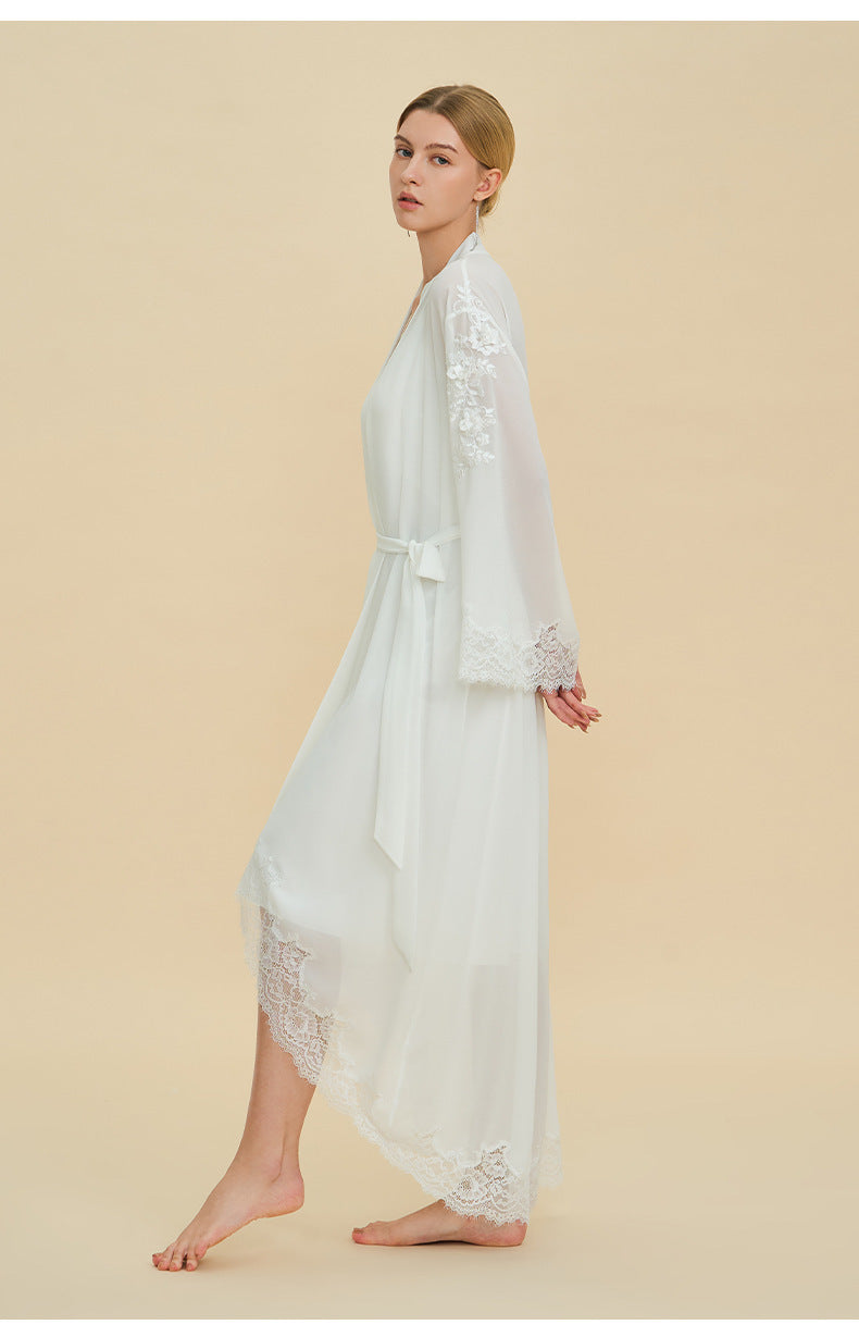 Chiffon Short Morning Robe | Sheer Loungewear for Women