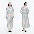 Yarn-Dyed Stripe Long Robe | Classic Cotton-Feel Loungewear
