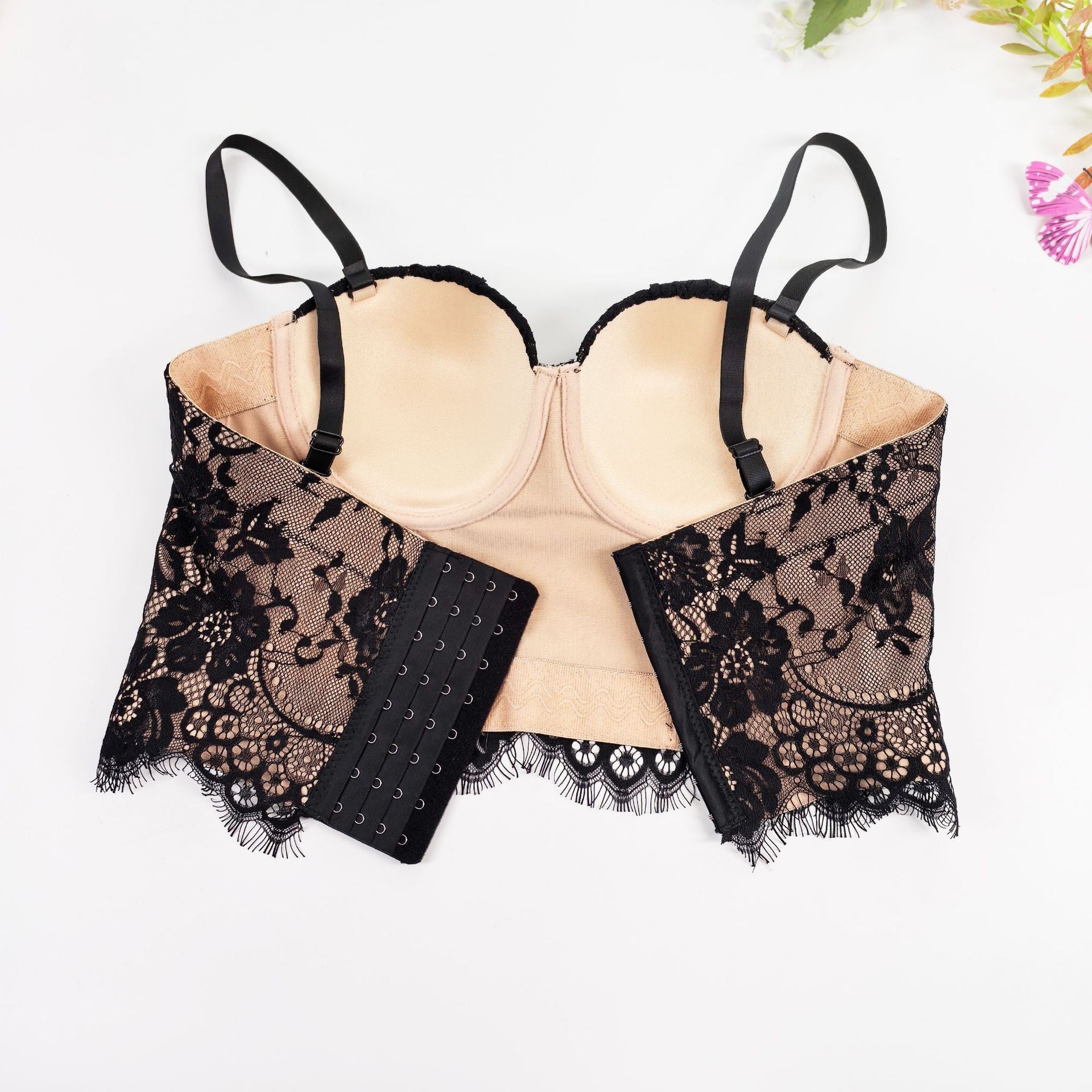 Baroque Lace Fishbone Corset Bra
