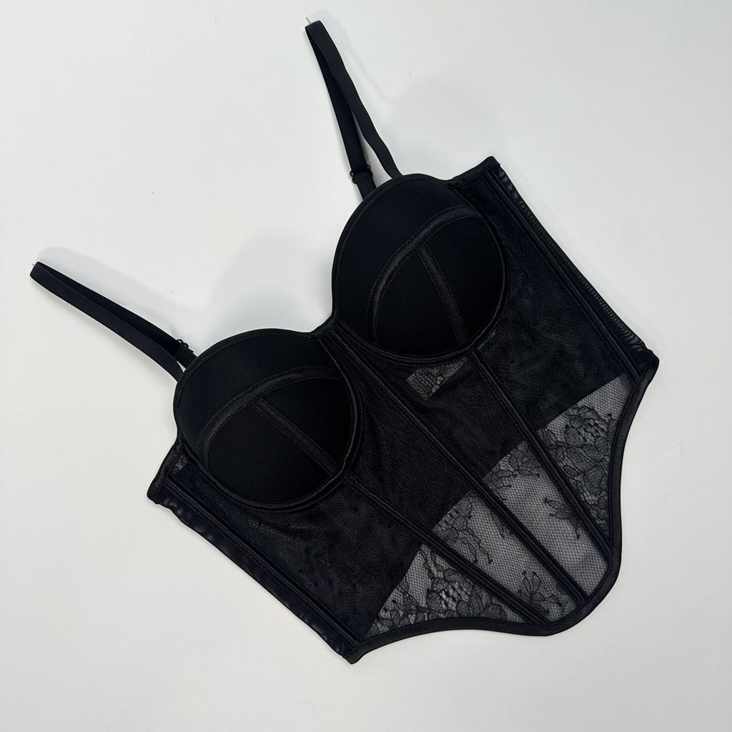 Breathable Open Back Lace Fishbone Corset Bra