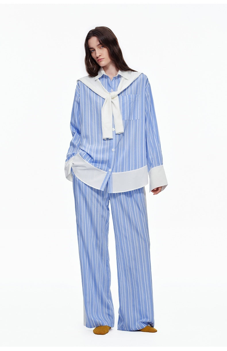 Stripe Long Sleeve Pajama Set | High-End Spring & Autumn Loungewear