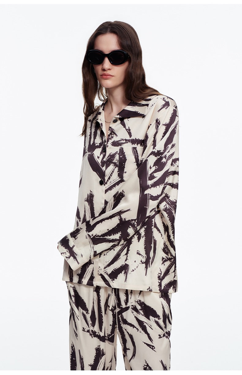 Printed Long Sleeve Pajama Set | Skin-Friendly Comfort Loungewear