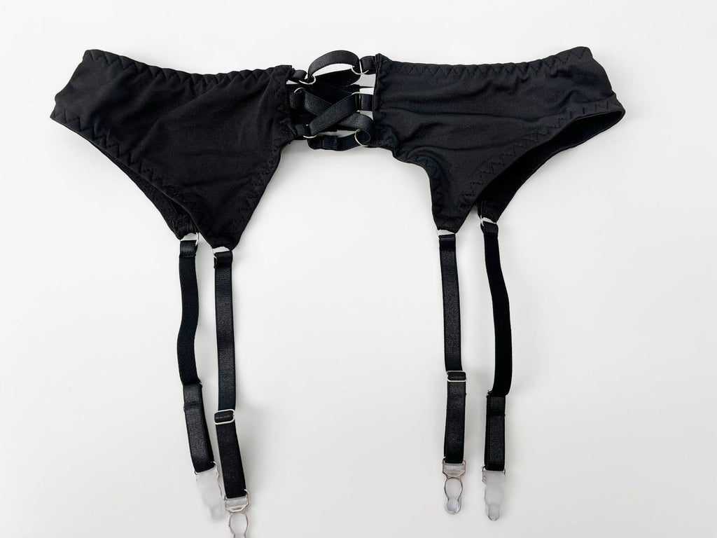 Bow Hollow Strap Lingerie Set – Ultra-Thin, with Leg Socks & Gloves