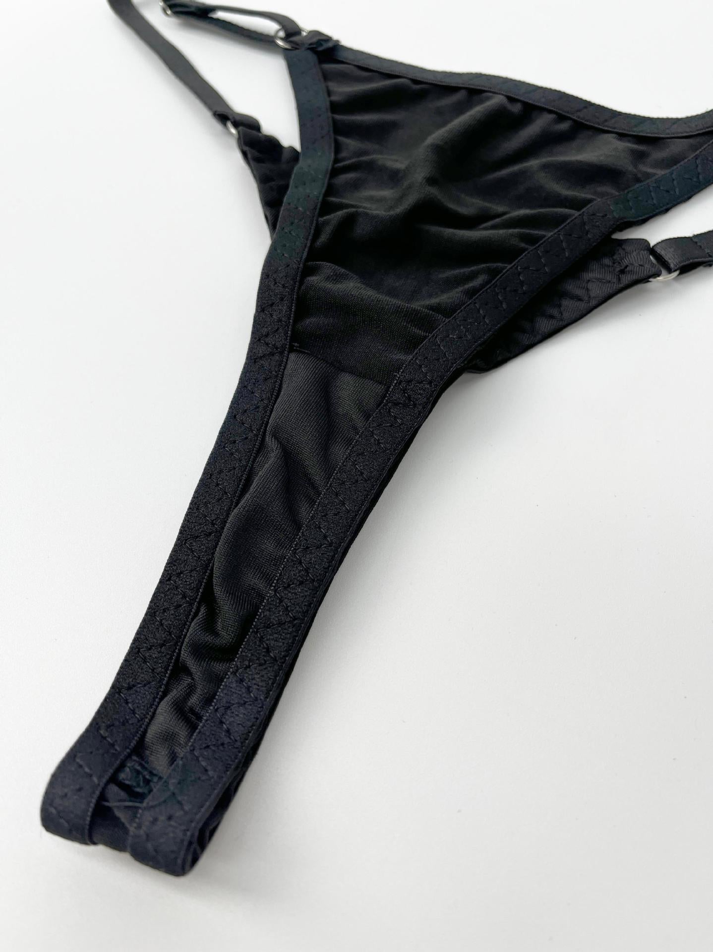 Bow Hollow Strap Lingerie Set – Ultra-Thin, with Leg Socks & Gloves