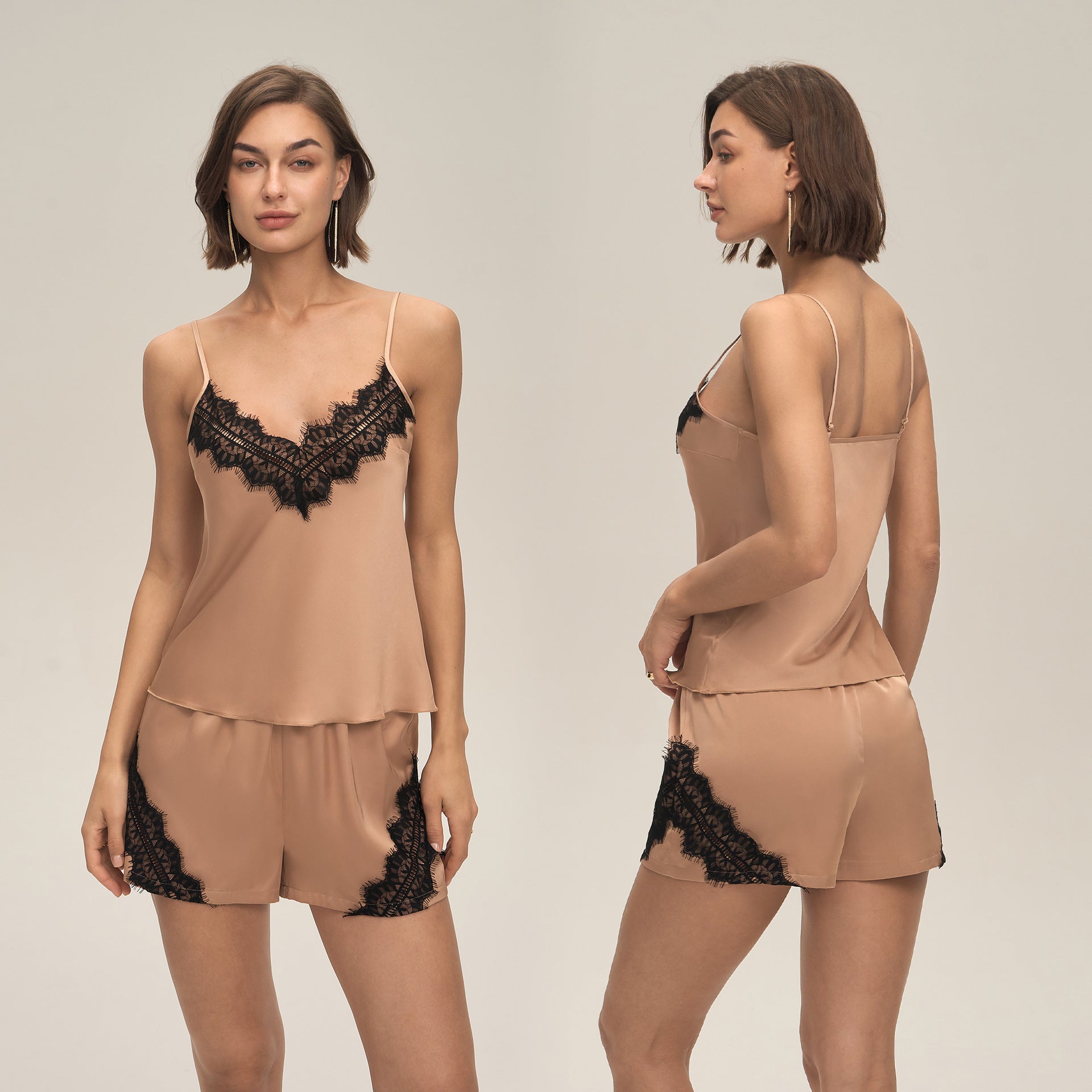 Spaghetti Strap Shorts Leisure Loungewear Set — Women's Summer Homewear