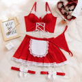 Sinful Maid Lace Apron Lingerie Four-Piece Set