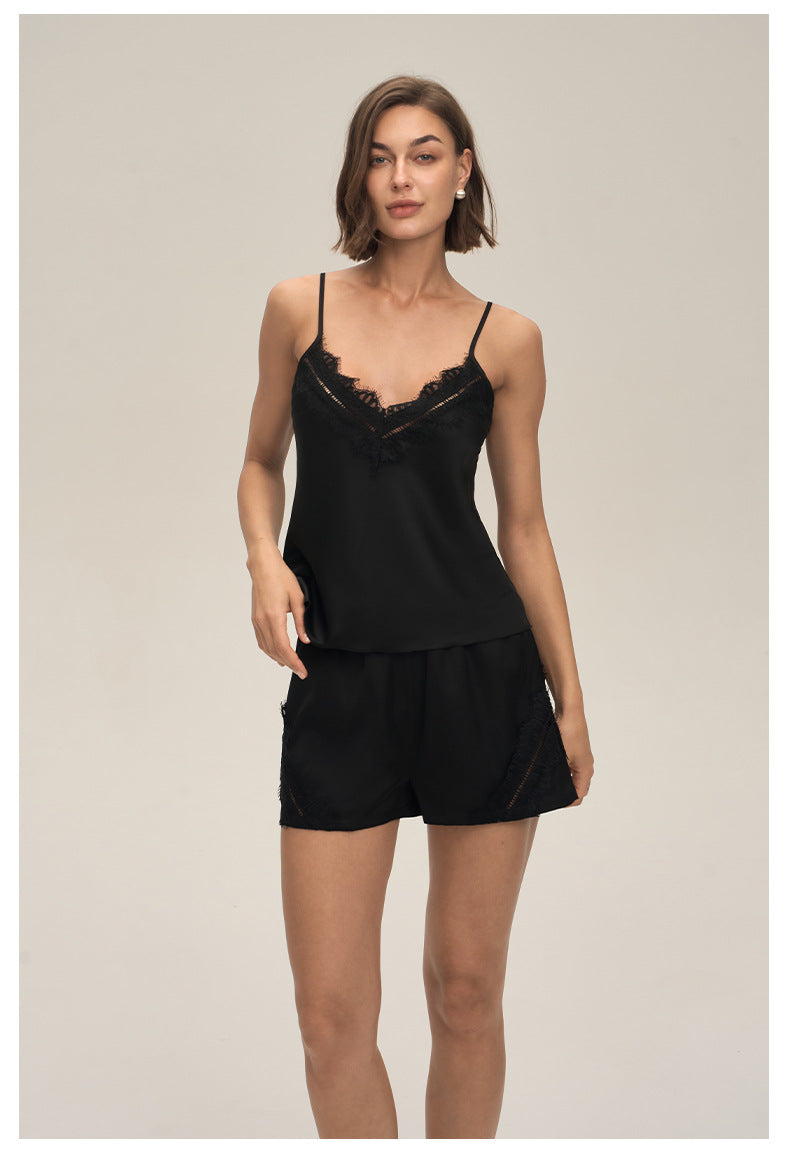 Spaghetti Strap Shorts Leisure Loungewear Set — Women's Summer Homewear
